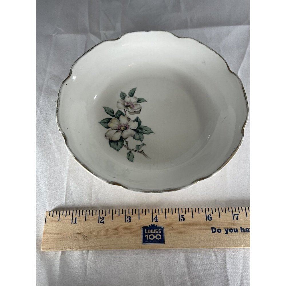 Vintage 1940s Saban Dogwood Floral Ceramic Porcelain Small Bowl RARE